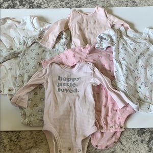 6 long sleeve onsies from target and Carter’s